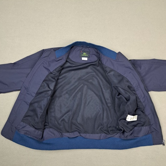 Lacoste Bomber Jacket Men's 50 Large Two Tone Blue Bi Swing Full Zip Lightweight - Picture 9 of 12